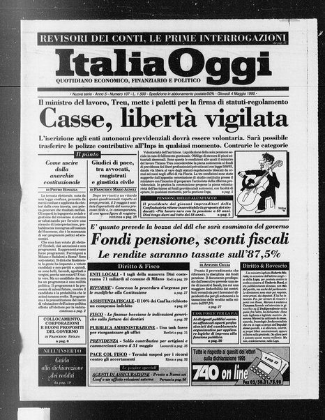 Italia oggi : quotidiano di economia finanza e politica